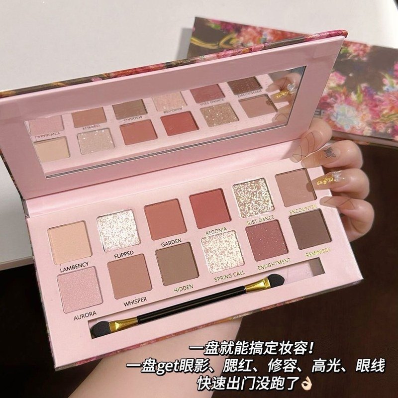 12色眼影盘 哑光珠光 大地色